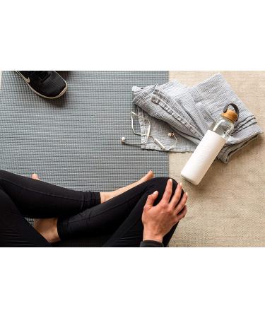 Soma BPA-Free 25oz Glass Water Bottle with Silicone Sleeve - White - Buy Online on GoSupps.com