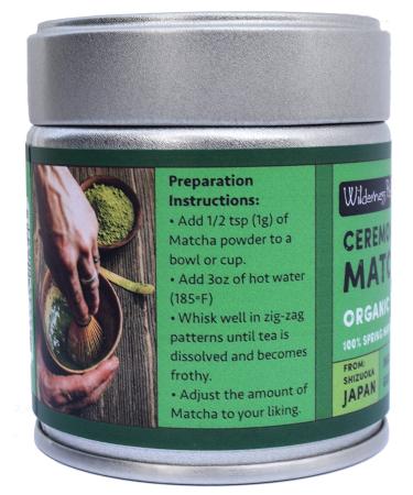Wilderness Poets Organic Ceremonial Matcha - Premium 1 oz (22g) | High Antioxidants & Authentic Flavor - Buy Online on GoSupps.com