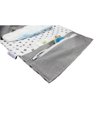 Filia & Filius Baby Diaper Bag Set with Pacifier Bag & Strap - Gray Stars | Stylish & Functional Diaper Bags for On-the-Go Parents - Buy Online on GoSupps.com