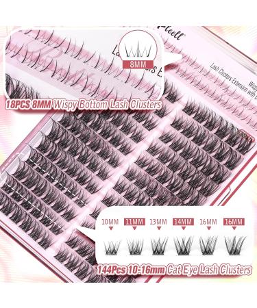 Buy Wispy Lash Clusters - Natural Cat Eye Eyelash Extensions (10-16MM) | Pleell Lashes | International Shipping - Buy Online on GoSupps.com