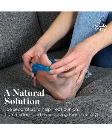 Silicone Gel Toe Separators - Hammer Toe Straightener & Bunion Corrector for Women & Men - Size 10 & Above (Blue) - Buy Online on GoSupps.com