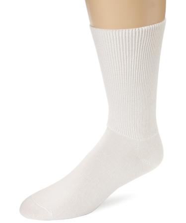 WigWam Diabetic Walker Crew Socks Shoe Size: 6-12 White