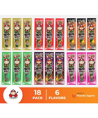 Tao Kae Noi Thai Big Rolls Seaweed Snacks 18-Pack - Variety Pack of 6 Flavors, Healthy On The Go Nori Snacks for Kids and Adults with Omega-3s, Fiber, and Antioxidants - 0.1 Ounce Rolls - Buy Online on GoSupps.com