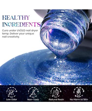 MIZHSE 8 Colors Chameleon Gel Nail Polish Glitter Gel Polish Set Shimmer Iridescent Color Blue Green Purple Shiny Nail Gel Soak Off Nail Art Salon Home - Buy Online on GoSupps.com
