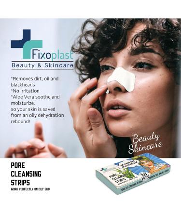Nose Pore Strips with Aloe Vera - Blackhead Remover for All Skin Types | 20pcs Cleansing Strips - Dermatologically Tested for Nose Chin & T-zone - Buy Online on GoSupps.com