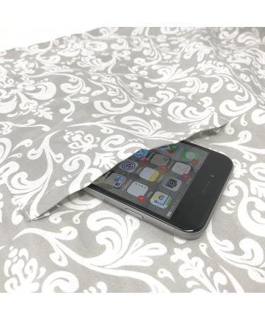Grey Damask Adjustable Strap Breastfeeding Cover - Breathable Cotton - Boned Nursing Cover with Storage Bag & Towel Corners - Buy Online on GoSupps.com