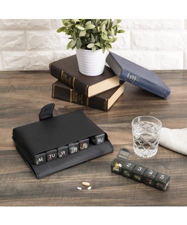 e-Pill 5x Daily 7-Day Large Pill Organizer | Vitamin & Medicine Box with Discreet Black Case - International Shipping Available - Buy Online on GoSupps.com
