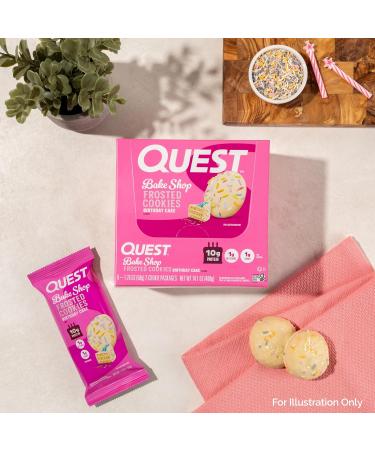 Quest Nutrition Frosted Cookies Twin Pack Birthday Cake 1g Sugar 10g Protein 1g Net Carbs Gluten Free 16 Cookies Birthday Cake 16 Count - Buy Online on GoSupps.com