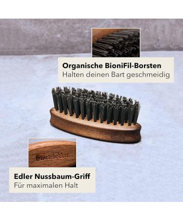 St rtebekker Premium Beard Brush - Made in Germany | Sustainable Bionifil Bristles | Prevents Itching & Shapes Your Beard | Nussbaumholz - Klein Size - Buy Online on GoSupps.com