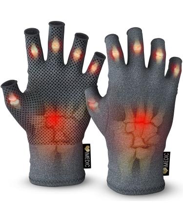 Medipaq Anti-Arthritis Gloves (Pair) - Providing Warmth and Compression to Help Increase Circulation Reducing Pain and Promoting Healing 1X Pair with Grip (Large) Large (1 Pair)