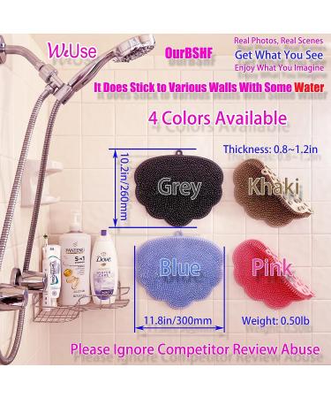 Hands-Free Silicone Back Scrubber & Foot Massager - Easy to Clean, Wall Mounted Body Brush for Shower - Grey - Buy Online on GoSupps.com