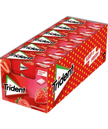 Trident Strawberry sugarfree Dragees Gum 24 paquets