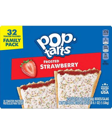 Pop-Tarts Frosted Strawberry Toaster Pastries - Family Pack 54.1oz Box (16 Count) | Made in USA - Buy Online on GoSupps.com