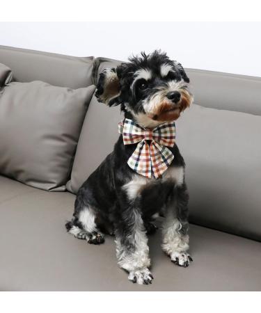 Unique Style Paws Dog Collar - Comfortable Cotton Fly Collar for Young Girl Dogs | Adjustable S Size (10-16in) - Colorful Grille Design - Buy Online on GoSupps.com