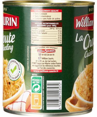 William Saurin Sauerkraut Cooked with Riesling 810g - Pack of 6 - Buy Online on GoSupps.com