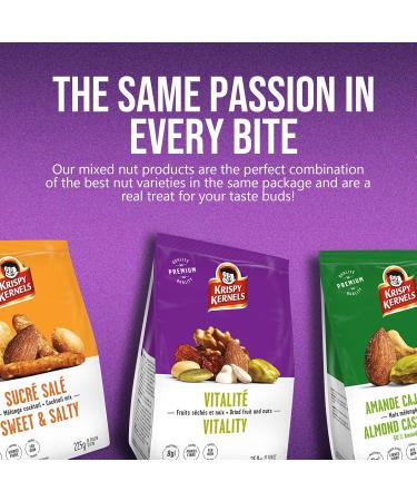 Krispy Kernels Dried Fruits & Nuts - Vitality Mixed Nuts Rich in Fibre Iron & Protein Cranberries Raisins Soybeans Almonds Yogurt chips Sunflower & Pumpkin Seeds Walnuts Pistachios Snacks 8 x 225g - Buy Online on GoSupps.com