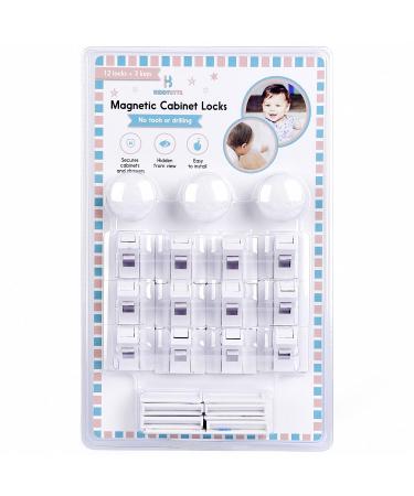 12 Magnetic Child Safety Cabinet Locks + 3 Keys - Baby Proof Cabinets & Drawers, Easy Install, No Tools Needed - Buy Online on GoSupps.com