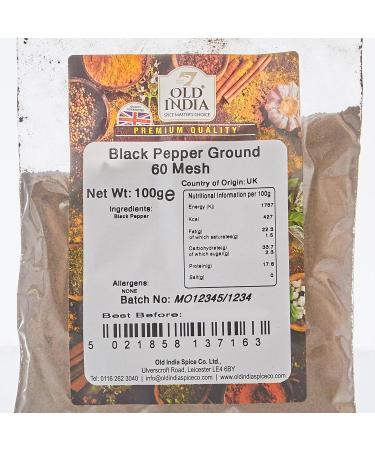 Old India Black Pepper Ground 60 Mesh 100g - Premium Quality Spice - Buy Online on GoSupps.com