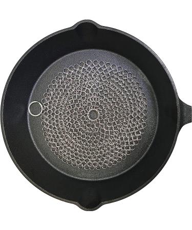 HOVhomeDEVP 316 Stainless Steel Cast Iron Cleaner - 7 Inch Chainmail Scrubber for Pre-Seasoned Pans, Dutch Ovens, and Skillets - Buy Online on GoSupps.com