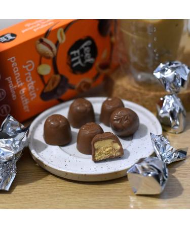 Feel Fit Protein Peanut Butter Chocolates - High-Quality Milk Chocolate | Sugar-Free 17% Protein Gluten-Free | 4-Pack (4 x 66g) - Buy Online on GoSupps.com