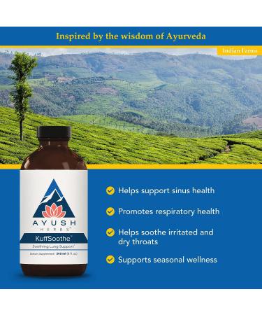 Ayush Herbs Kuffsoothe - All-Natural Ayurvedic Throat & Bronchial Wellness Syrup - 8 fl oz - Buy Online on GoSupps.com