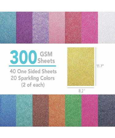 SANZIX Glitter Cardstock Paper - 40 Sheets, 20 Colors, 110lb, A4 Size - Perfect for Cricut, Scrapbooking, DIY Crafts & More! - Buy Online on GoSupps.com