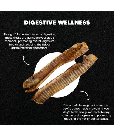 Premium Feeders Beef Trachea for Dogs 20 Smoked Beef Tracheas Approx 9 - Made in Canada - Natural Loyalty Dog Treats for Large Dogs - Healthy Dog Chew Nutritional Tracheas for Joint Health - Buy Online on GoSupps.com
