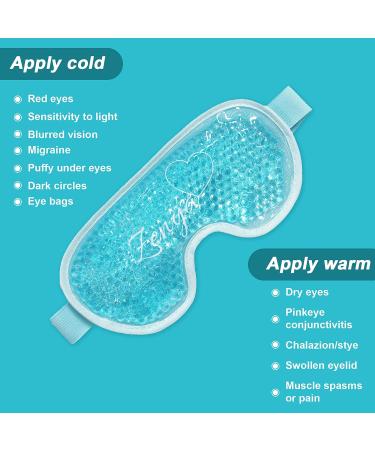 ZENYA Cooling Eye Mask - Reusable Hot Cold Therapy Gel for Puffy Eyes, Hayfever Relief, Migraine, Sinus Pain - Blue - Buy Online on GoSupps.com