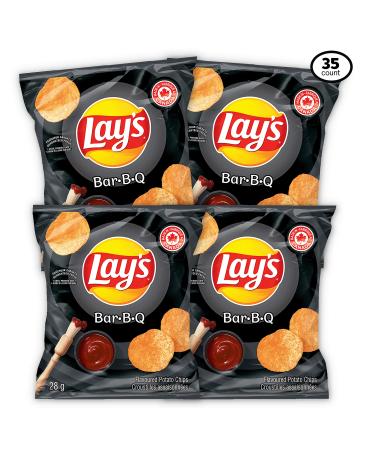 LAY S BBQ Potato Chips 28g (Pack of 35) Barbecue 28 g (Pack of 35)