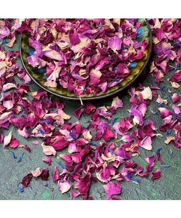 Edible 'Enchanted Forest' Pink Red and Burgundy Rose with Blue Cornflower Dried Flower Petal Mix - 25g - Food Grade - Culinary - Cake - Bake - Decoration (184) - Buy Online on GoSupps.com