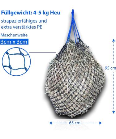 Buy 3x Heunetz Horses Tightly Mesh Feeding Network - 3 Free Carabiners | Enhanced Digestion & Well-Being for Animals - 4.5 kg Dark Blue Hay Grass Food Sack - Buy Online on GoSupps.com