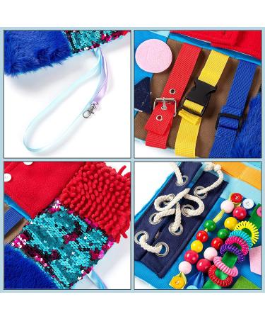 Fidget Blanket for Elderly with Dementia & Alzheimer's - Sensory Memory Loss Toys, Autistic Activities Pad, Anxiety Relief in Blue - Buy Online on GoSupps.com