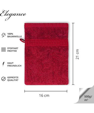 Class Home Collection 100% Cotton Washing Gloves Set - 4 Pack | 16x21 cm | 500 g/m | Red | Ideal for Eco-Friendly International Shipping - Buy Online on GoSupps.com
