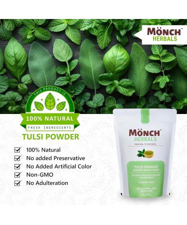 Tulsi Powder for Skin & Hair Care | 100% Natural Holy Basil - Ayurvedic 227g - Buy Online on GoSupps.com