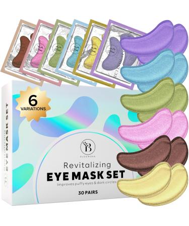 Patch Yeux Anti Cernes (30 paires) Masque Yeux avec Niacinamide et Acide Hyaluronique Patch Anti Cernes et Poches - Mix V3
