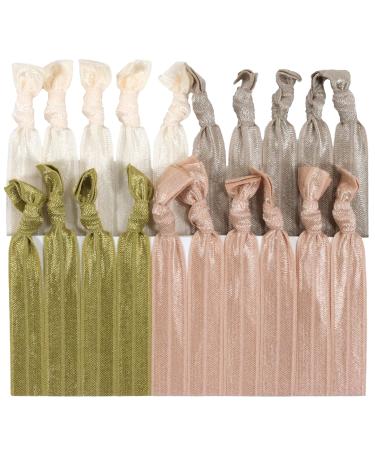 Kenz Laurenz Hair Ties No Crease Ribbon Elastics Ouchless Ponytail Holders Hair Bands 20 Blonde Ombre