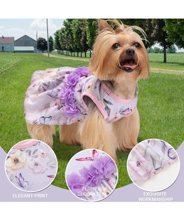 CUSOZWO Small Dog Clothes - 2 Pack Flower Dog Dress for Small Dogs and Cats - Elegant Spring Princess Skirt Outfit (M) - Buy Online on GoSupps.com