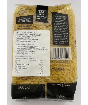 Garofalo Capellini Spezzati Soup Pasta 500 g (Pack of 2) - Buy Online on GoSupps.com