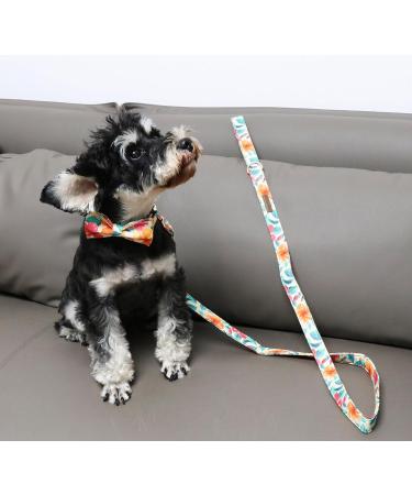 Unique Style Paws Colorful Blumen-Hundeleine | Durable Floral Dog Leash for All Sizes - Orange & Pink Flowers - Buy Online on GoSupps.com