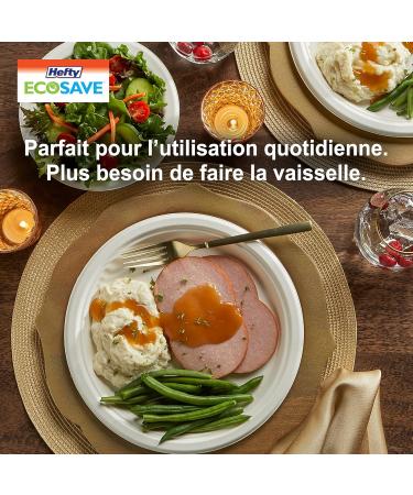 "Hefty ECOSAVE Compostable Disposable Paper Plates Dinner 10" 125 Count - Buy Online on GoSupps.com