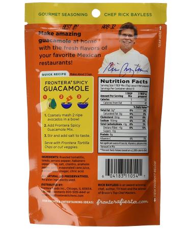 Frontera Spicy Guacamole Mix - 4.5 oz Packet (Pack of 8) - Authentic Flavor - Buy Online on GoSupps.com