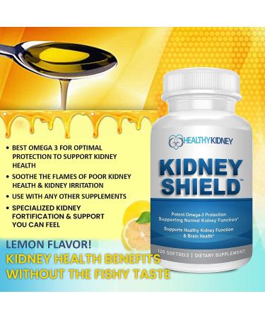 Kidney Shield 120 Caps - Kidney Support Supplement for Cleanse & Health - Omega 3 - 120 Count - Buy Online on GoSupps.com