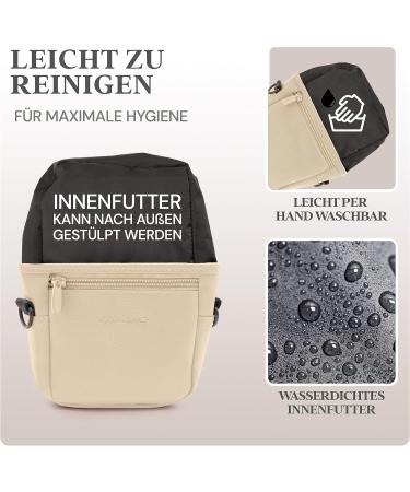 Heimatpfoten Dog Food Bag - Stylish Imitation Leather Walking Bag with Magnetic Closure | S Caramel - Perfect Dog Treat Holder for Travel - Buy Online on GoSupps.com