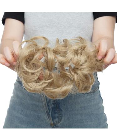 Blonde Messy Bun Scrunchie Hairpiece - Short Updo Hair Donut Extension 25g - Buy Online on GoSupps.com