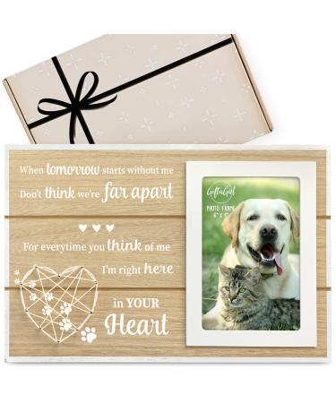 GIFTAGIRL Popular Dog Memorial Gifts - Beautiful Pet Memorial Gifts or Pet Loss Gifts. Our Classy Cat or Dog Memorial Picture Frame Will Show Someone You Care. Loss of Dog Gifts or Cat Memorial Gifts Brown Box