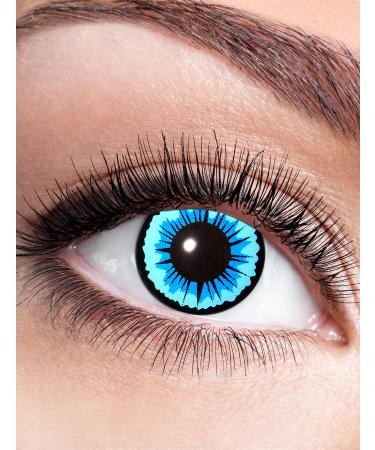Eyecatcher 84078841-735 - Colored contact lenses 1 pair for 12 months blue carnival Mardi Gras Halloween angel blue