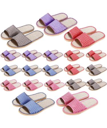Ramede 15 Pairs House Slippers Disposable House Slippers for Guests Breathable Open Toe Indoor Slipper Spa Slipper for Home Bedroom Hotel Travel  6 Large Size and 9 Medium Size