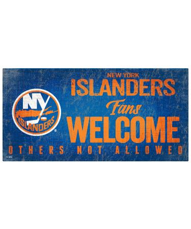 NHL New York Islanders Unisex New York Islanders Fans Welcome Sign, Team Color, 6 x 12