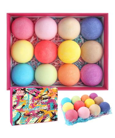 Bath Bombs Gift Set 12 for Women Mom Girlfriend  Fizzies  Shea & Coco Butter Dry Skin Moisturize  Perfect for Bubble & Spa Bath. Handmade Birthday Mothers Christmas Day Gifts idea for Her/Him 12 PCS