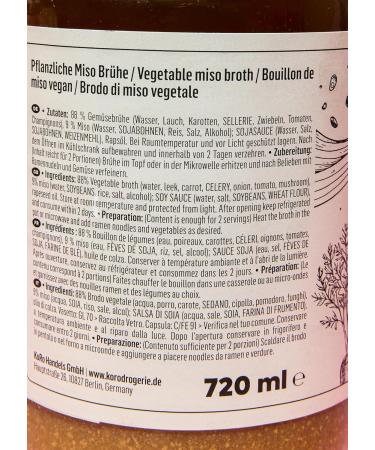 KoRo - Vegan Miso Ramen Broth 720ml - Ideal base for ramen - Contains vegetable broth miso paste and - Buy Online on GoSupps.com